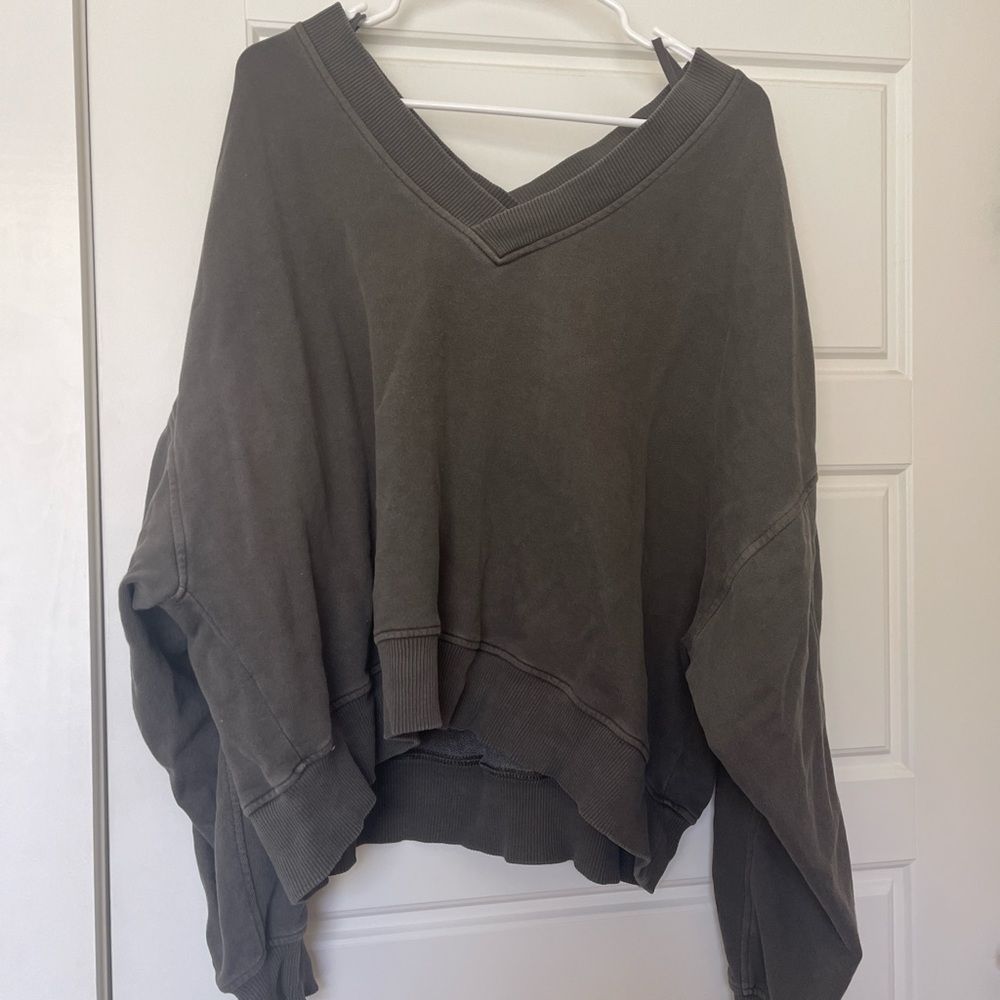 Aerie Oversized V-Neck Sweatshirt